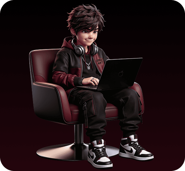 TechSMM team member working on a laptop